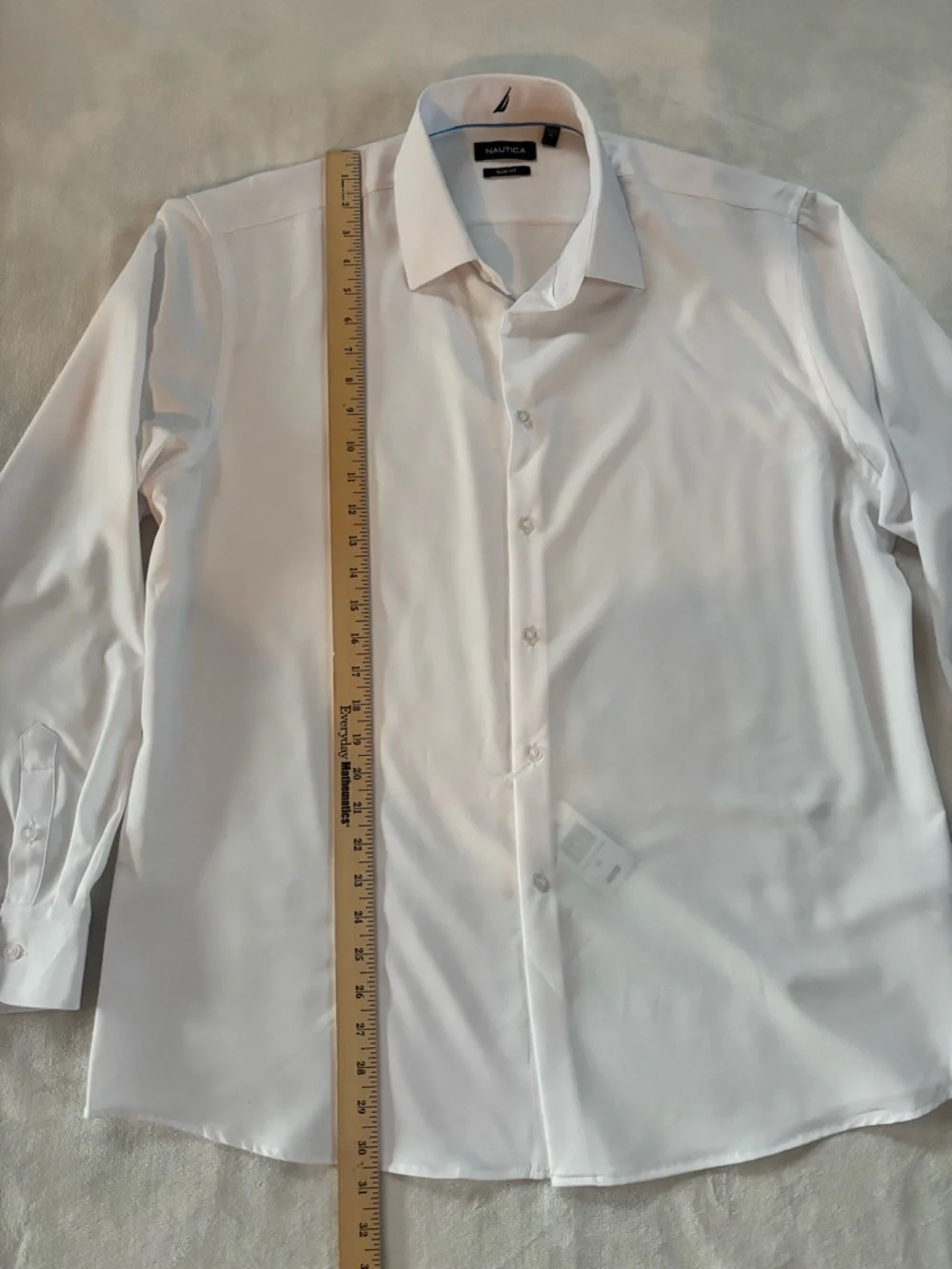 NWT Nautica Men's Slim Fit Performance Supershirt White - Size XL 17-17.5 34/35 - Picture 4 of 12
